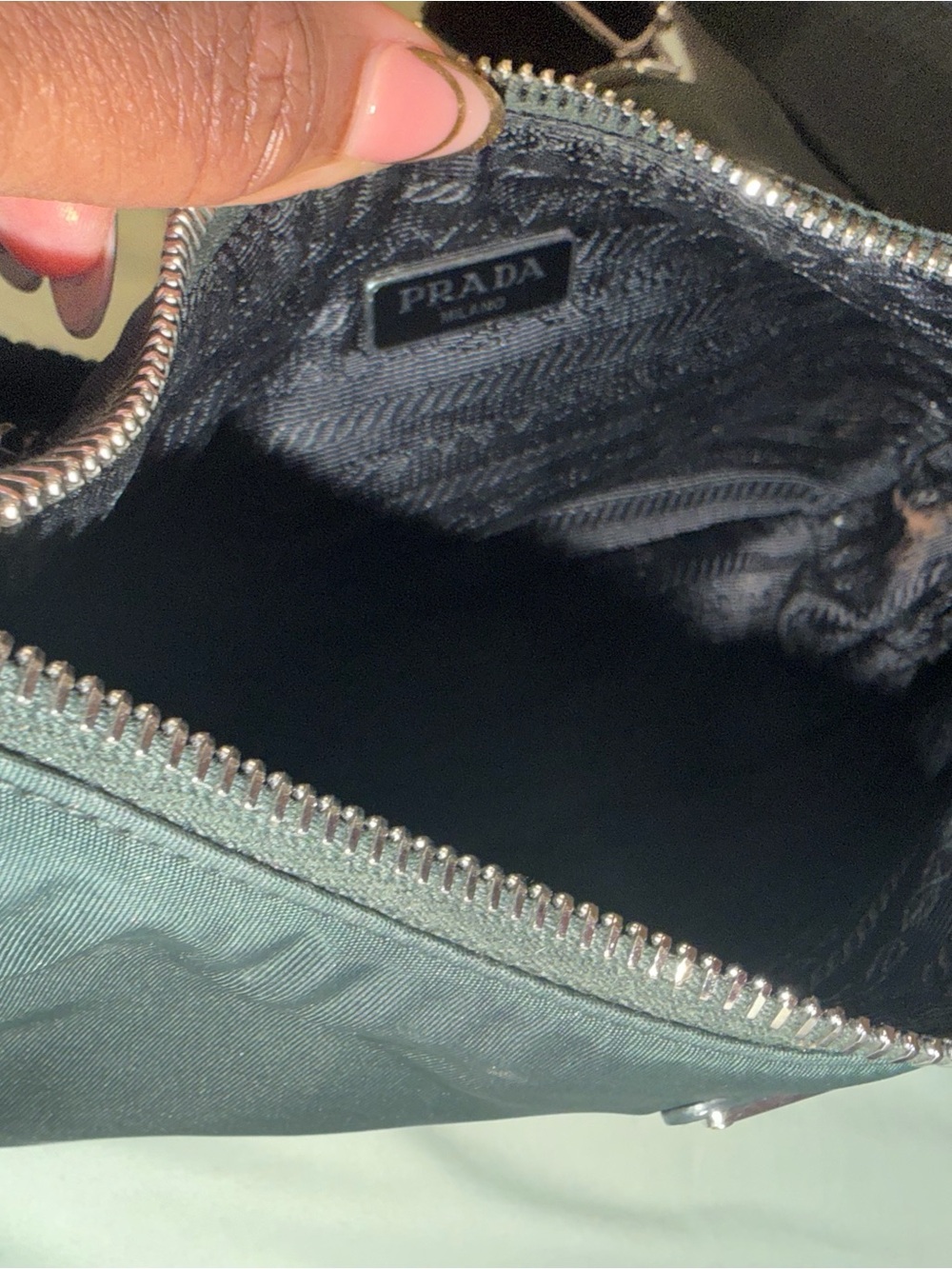 Prada Dark Green Nylon Crossbody with Silver Hardware - Picture 3 of 4